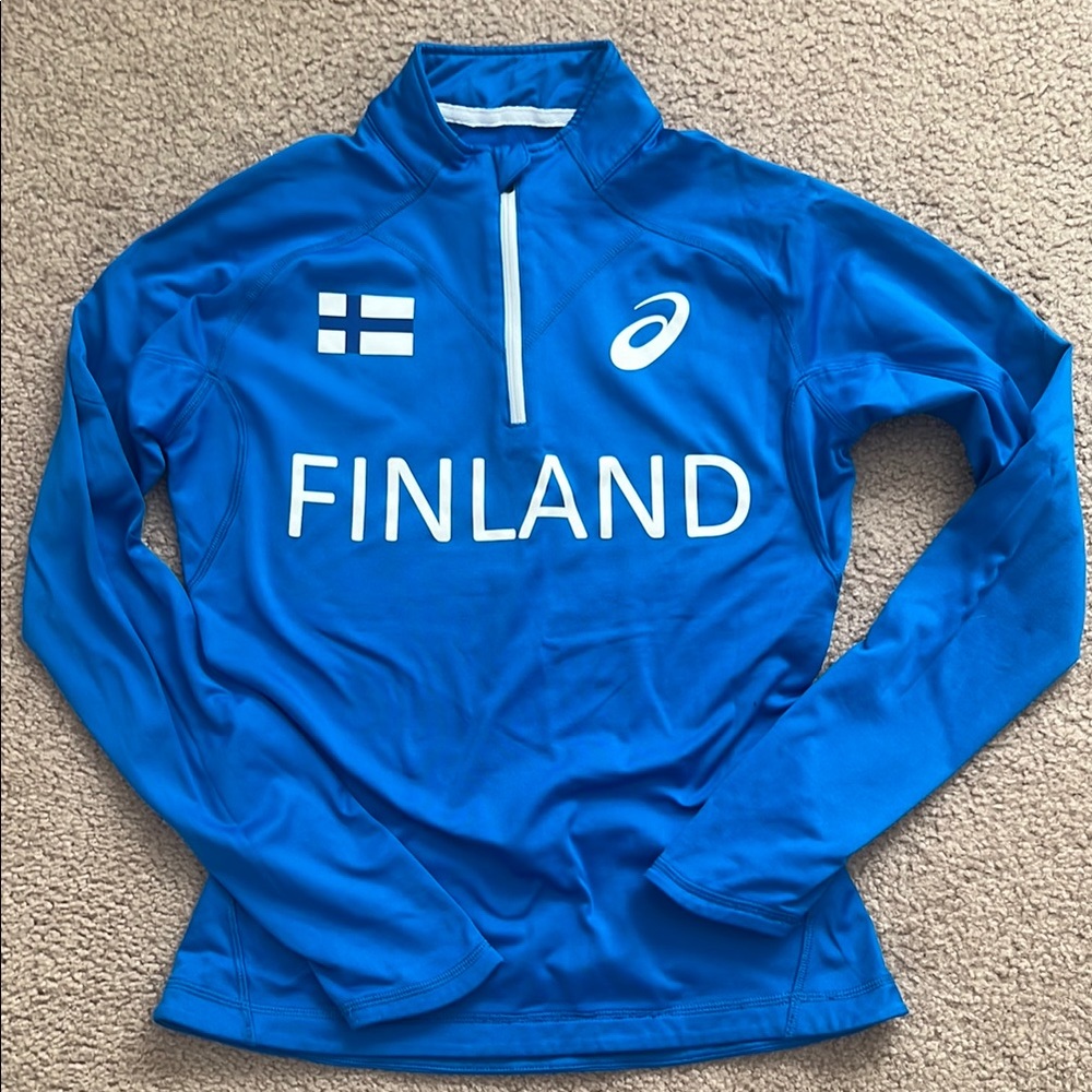 TEAM Finland Asics Blue Performance HalfZip